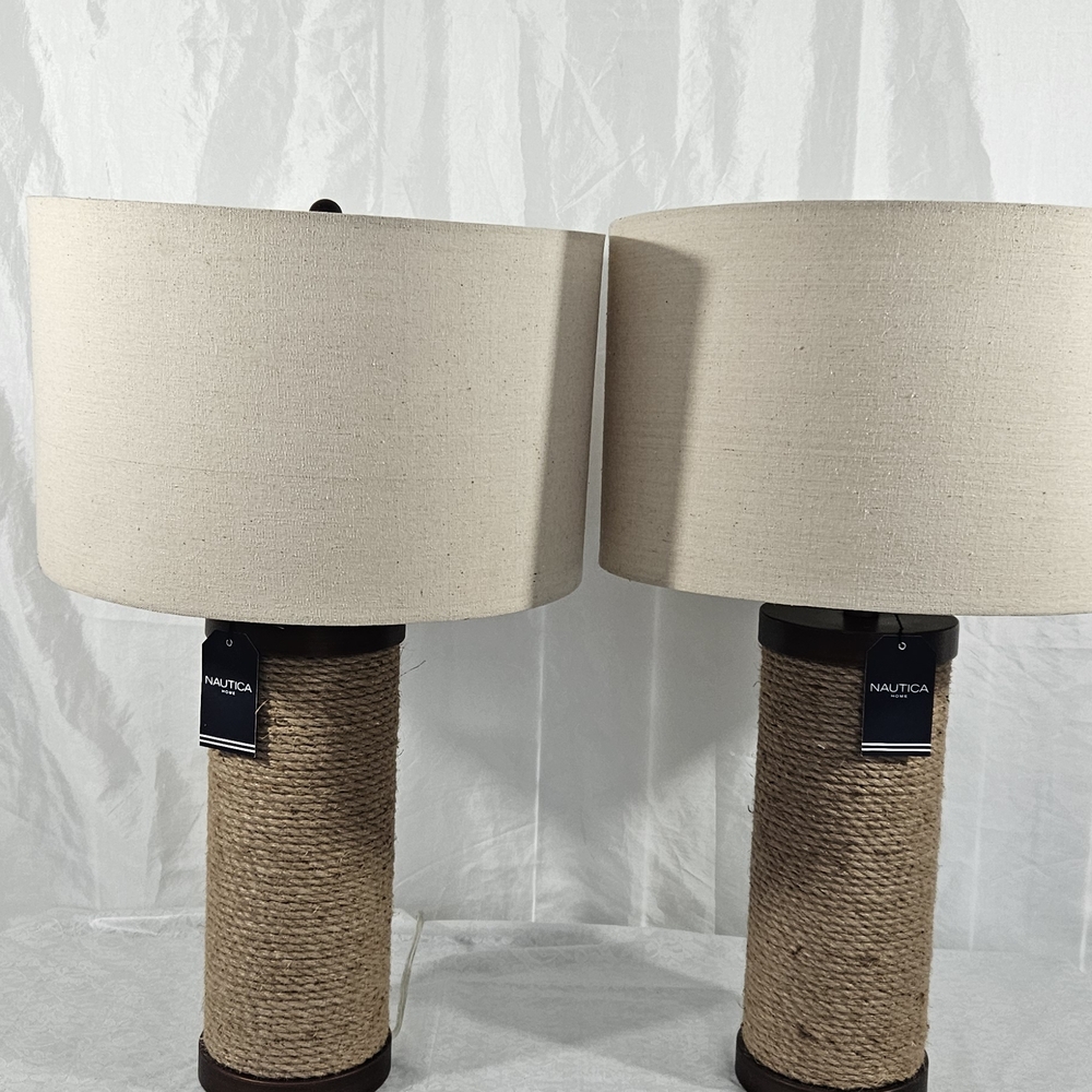 Nautica Cream and Brown Coastal Accent Decor #095.